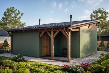  Projekt budynku gospodarczego G77 - Budynek gospodarczy (PRA1091) - projekt budynku parterowego - Zdjęcie 2