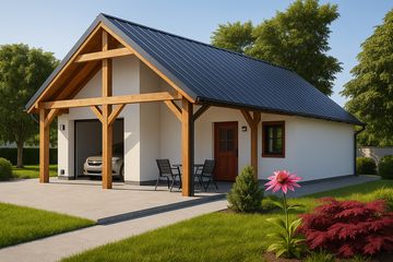  Projekt garażu G78 - Budynek garażowo - gospodarczy (PRA1092) - projekt garażu parterowego - Zdjęcie 1