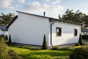 Projekt garażu G79 - Budynek garażowo - gospodarczy - parterowy dom o powierzchni 64,50 m², dach jednospadowy - ujęcie 2