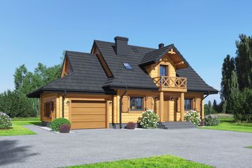  Projekt domu Cisów dw (KRP1425) - projekt domu parterowego z poddaszem - Zdjęcie 1