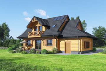  Projekt domu Cisów dw (KRP1425) - projekt domu parterowego z poddaszem - Zdjęcie 2
