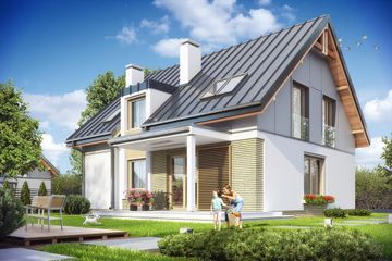  Projekt domu Albatros (WAH1506) - projekt domu parterowego z poddaszem - Zdjęcie 2