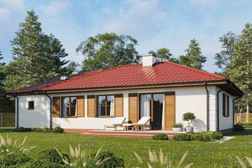  Projekt domu Jak marzenie z garażem wariant F (WAH1519) - projekt domu parterowego - Zdjęcie 2