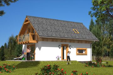  Projekt domu L-98 Dom wilcza szkieletowy (BBD1002) - projekt domu parterowego z poddaszem - Zdjęcie 2