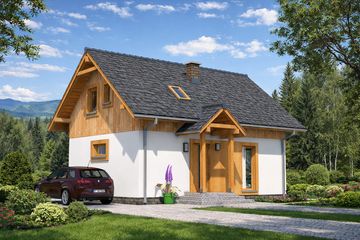  Projekt domu L-98 Dom wilcza szkieletowy (BBD1002) - projekt domu parterowego z poddaszem - Zdjęcie 3