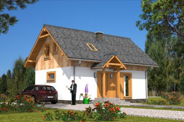  Projekt domu L-98 Dom wilcza szkieletowy (BBD1002) - projekt domu parterowego z poddaszem - Zdjęcie 3