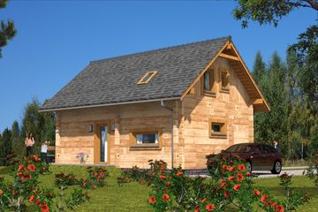  Projekt domu L-98 Dom wilcza z bali (BBD1003) - projekt domu parterowego z poddaszem - Zdjęcie 4