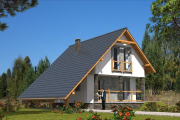  Projekt domu L-12 Dom tradycyjny (BBD1010) - projekt domu parterowego z poddaszem - Zdjęcie 2