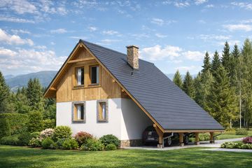  Projekt domu L-12 Dom malarska szkieletowy (BBD1011) - projekt domu parterowego z poddaszem - Zdjęcie 4