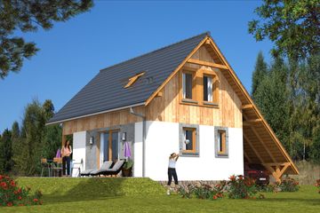  Projekt domu L-12 Dom malarska szkieletowy (BBD1011) - projekt domu parterowego z poddaszem - Zdjęcie 4