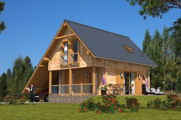  Projekt domu L-12 Dom malarska z bali (BBD1012) - projekt domu parterowego z poddaszem - Zdjęcie 3