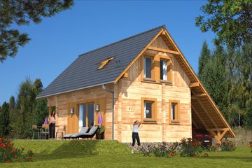  Projekt domu L-12 Dom malarska z bali (BBD1012) - projekt domu parterowego z poddaszem - Zdjęcie 4