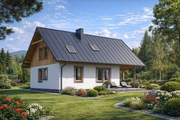  Projekt domu L-14 Dom krecia szkieletowy (BBD1014) - projekt domu parterowego z poddaszem - Zdjęcie 3
