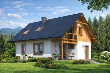  Projekt domu L-14 Dom krecia szkieletowy (BBD1014) - projekt domu parterowego z poddaszem - Zdjęcie 1