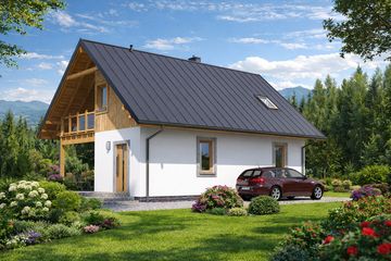  Projekt domu L-14 Dom krecia szkieletowy (BBD1014) - projekt domu parterowego z poddaszem - Zdjęcie 2