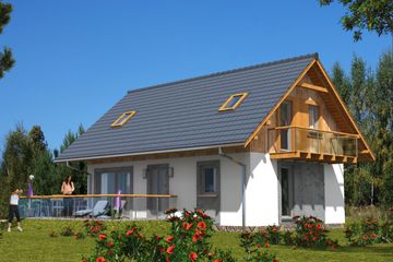  Projekt domu L-15 Dom jeżynowa szkieletowy (BBD1016) - projekt domu parterowego z poddaszem - Zdjęcie 1