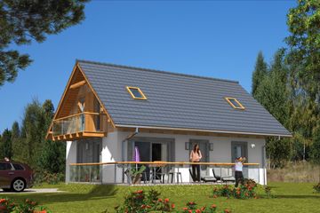  Projekt domu L-15 Dom jeżynowa szkieletowy (BBD1016) - projekt domu parterowego z poddaszem - Zdjęcie 2