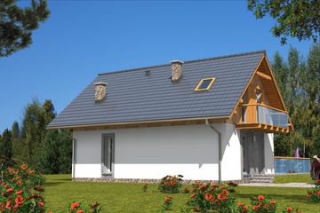  Projekt domu L-15 Dom jeżynowa szkieletowy (BBD1016) - projekt domu parterowego z poddaszem - Zdjęcie 6