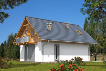  Projekt domu L-15 Dom jeżynowa szkieletowy (BBD1016) - projekt domu parterowego z poddaszem - Zdjęcie 7