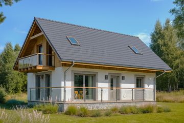  Projekt domu L-15 Dom jeżynowa szkieletowy (BBD1016) - projekt domu parterowego z poddaszem - Zdjęcie 2