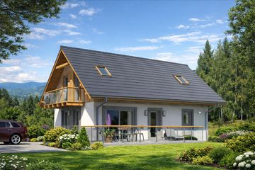  Projekt domu L-15 Dom jeżynowa szkieletowy (BBD1016) - projekt domu parterowego z poddaszem - Zdjęcie 1