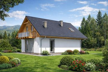  Projekt domu L-15 Dom jeżynowa szkieletowy (BBD1016) - projekt domu parterowego z poddaszem - Zdjęcie 4