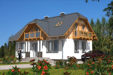  Projekt domu L-18 Dom wrzosowa murowany (BBD1021) - projekt domu parterowego z poddaszem - Zdjęcie 2