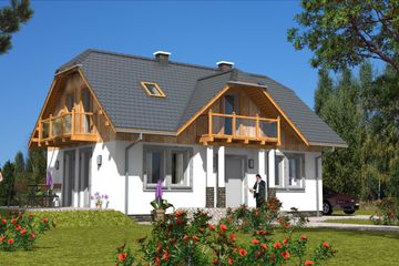  Projekt domu L-18 Dom wrzosowa murowany (BBD1021) - projekt domu parterowego z poddaszem - Zdjęcie 1
