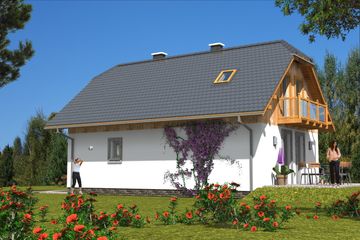  Projekt domu L-18 Dom wrzosowa murowany (BBD1021) - projekt domu parterowego z poddaszem - Zdjęcie 3