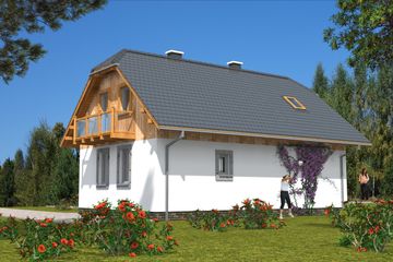  Projekt domu L-18 Dom wrzosowa murowany (BBD1021) - projekt domu parterowego z poddaszem - Zdjęcie 4