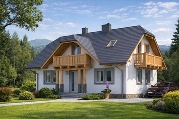  Projekt domu L-18 Dom wrzosowa szkieletowy (BBD1022) - projekt domu parterowego z poddaszem - Zdjęcie 2