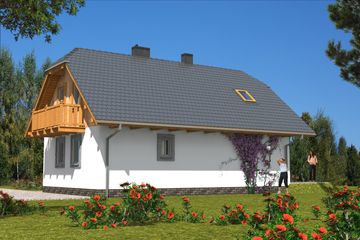  Projekt domu L-18 Dom wrzosowa szkieletowy (BBD1022) - projekt domu parterowego z poddaszem - Zdjęcie 3