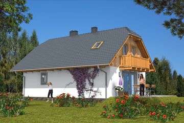  Projekt domu L-18 Dom wrzosowa szkieletowy (BBD1022) - projekt domu parterowego z poddaszem - Zdjęcie 4