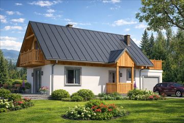  Projekt domu L-24 Dom jałowcowa murowany (BBD1029) - projekt domu parterowego z poddaszem - Zdjęcie 2