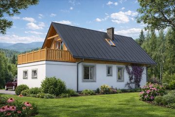  Projekt domu L-24 Dom jałowcowa murowany (BBD1029) - projekt domu parterowego z poddaszem - Zdjęcie 4