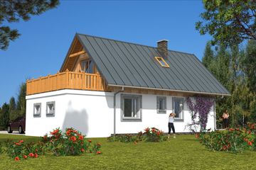  Projekt domu L-24 Dom jałowcowa murowany (BBD1029) - projekt domu parterowego z poddaszem - Zdjęcie 4