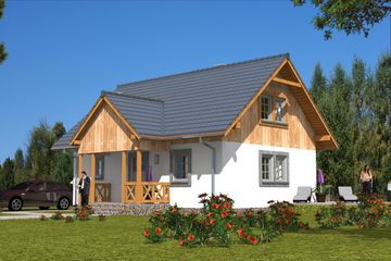  Projekt domu L-32 Dom szkieletowy (BBD1042) - projekt domu parterowego z poddaszem - Zdjęcie 1