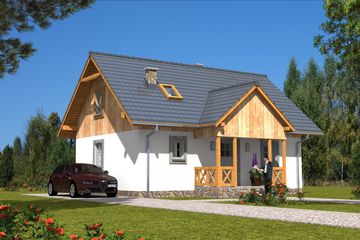  Projekt domu L-32 Dom szkieletowy (BBD1042) - projekt domu parterowego z poddaszem - Zdjęcie 2