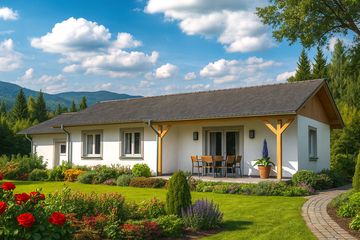  Projekt domu A-108 Dom chmielowa szkieletowy (BBD1044) - projekt domu parterowego - Zdjęcie 1