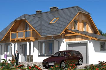  Projekt domu L-34 Dom tradycyjny (BBD1047) - projekt domu parterowego z poddaszem - Zdjęcie 2