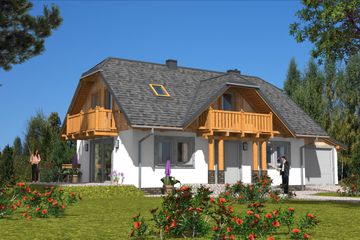  Projekt domu L-34 Dom szkieletowy (BBD1048) - projekt domu parterowego z poddaszem - Zdjęcie 2