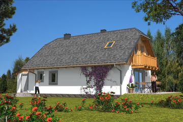  Projekt domu L-34 Dom szkieletowy (BBD1048) - projekt domu parterowego z poddaszem - Zdjęcie 3