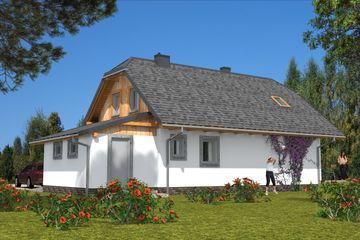  Projekt domu L-34 Dom szkieletowy (BBD1048) - projekt domu parterowego z poddaszem - Zdjęcie 4