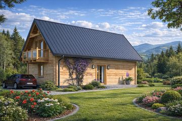  Projekt domu L-35 Dom różana z bali (BBD1052) - projekt domu parterowego z poddaszem - Zdjęcie 4