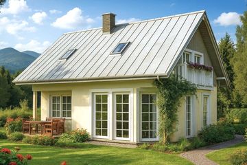 Projekt domu L-37 Dom ustrońska - szkieletowy - parterowy z poddaszem dom o powierzchni 112,50 m², dach dwuspadowy, koszt budowy 270 000 zł - ujęcie frontu