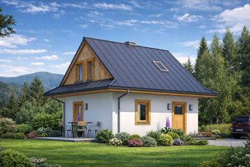  Projekt domu L-38 Dom nowa szkieletowy (BBD1054) - projekt domu parterowego z poddaszem - Zdjęcie 2