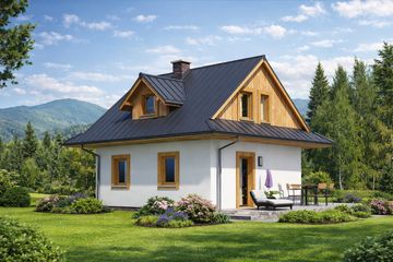  Projekt domu L-38 Dom nowa szkieletowy (BBD1054) - projekt domu parterowego z poddaszem - Zdjęcie 1