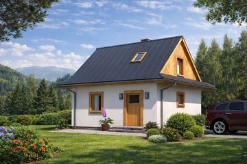  Projekt domu L-38 Dom nowa szkieletowy (BBD1054) - projekt domu parterowego z poddaszem - Zdjęcie 3