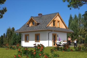  Projekt domu L-38 Dom nowa szkieletowy (BBD1054) - projekt domu parterowego z poddaszem - Zdjęcie 4