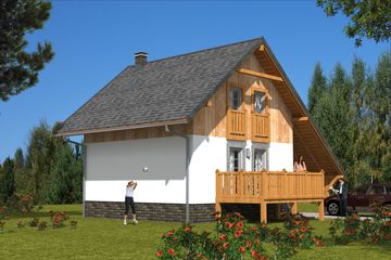  Projekt domu L-39 Dom złota szkieletowy (BBD1056) - projekt domu parterowego z poddaszem - Zdjęcie 3